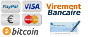 paiement cash euros visa mastercard bitcoin cheque virement bacaire
